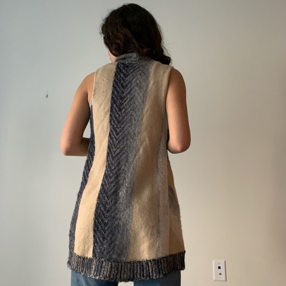 NWT Anthropologie Sleeping on Snow Cream Blue Vest XS/S - Picture 5 of 7